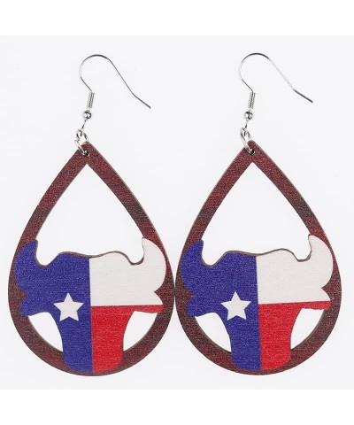 Patriotic American Flag Dangle Earrings Forth 4th of July Teardrop Earrings Red White Blue USA Star Heart American Flag Lips ...