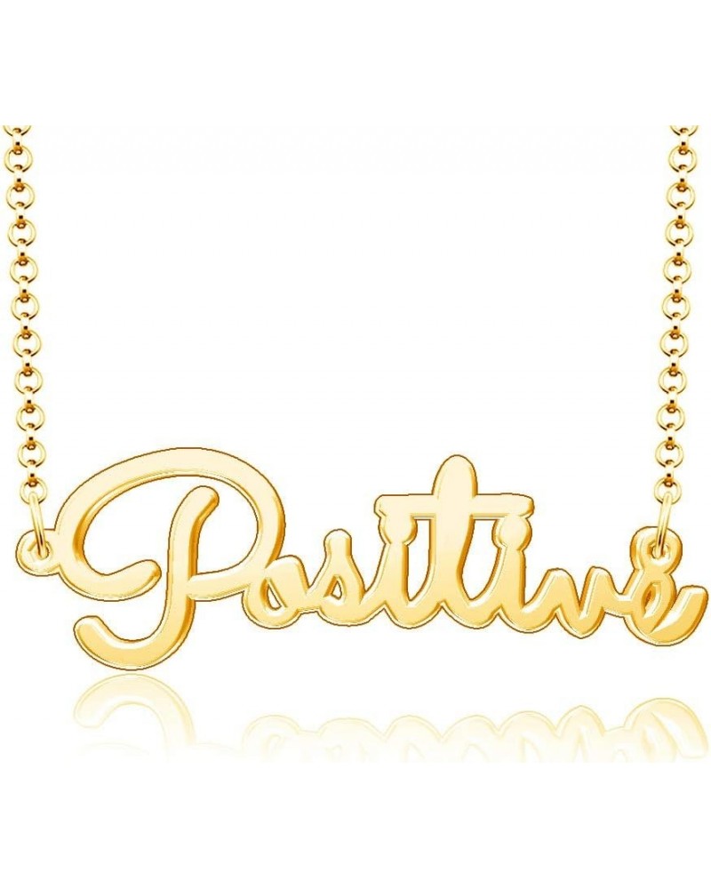 18k Gold Plated Personalized Jewelry Inspirational Words Custom Name Necklace Positive $9.00 Necklaces