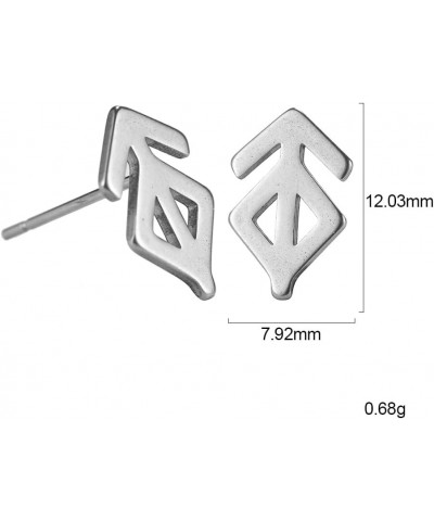 8 Pairs Runes Symbol Stud Earrings Tiny Stainless Steel Personality Jewelry For Women Birthday Valentine Gift 1 pair-S-1 $8.8...