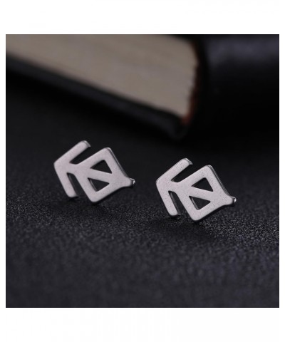 8 Pairs Runes Symbol Stud Earrings Tiny Stainless Steel Personality Jewelry For Women Birthday Valentine Gift 1 pair-S-1 $8.8...