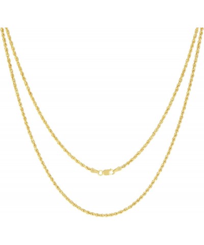 14k Yellow Gold 2mm Rope Chain Diamond Cut Necklace, Mens Womens Jewelry 16" 18" 20" 22" 24" 26" 28" 30 22 $82.66 Necklaces