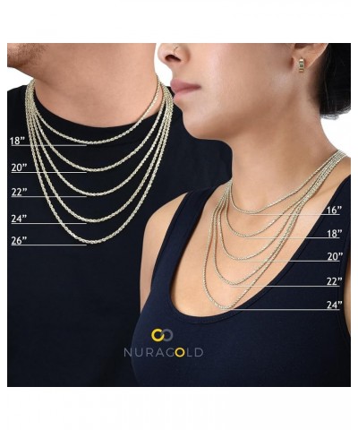 14k Yellow Gold 2mm Rope Chain Diamond Cut Necklace, Mens Womens Jewelry 16" 18" 20" 22" 24" 26" 28" 30 22 $82.66 Necklaces