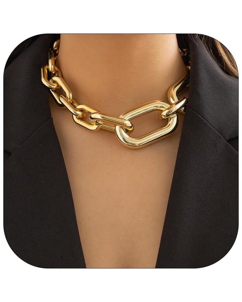 Chunky Gold Necklace for Women Statement Necklace Gold Chain Necklace Thick Cuban Link Chain Necklace Trendy Jewelry for Wome...