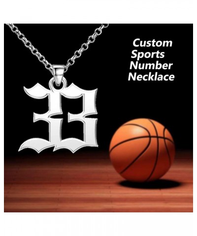 Number Necklace Personalized Birth Year Number Necklace Baseball Football Basketball Soceer Ball Necklace 925 Sterling Silver...