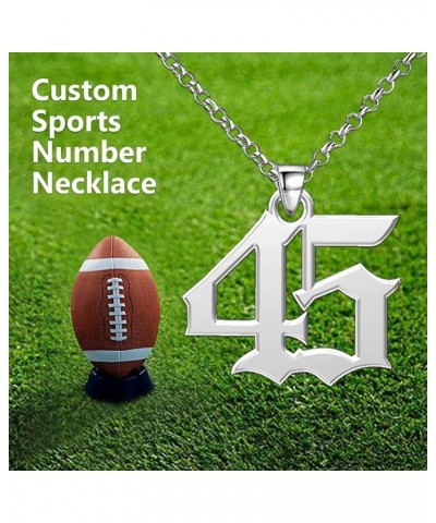 Number Necklace Personalized Birth Year Number Necklace Baseball Football Basketball Soceer Ball Necklace 925 Sterling Silver...