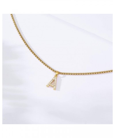 Initial Necklaces for Women Girls Gold Plated Cubic Zirconia Chain Necklace Letter Pendant Initial Choker Necklace Gold Neckl...