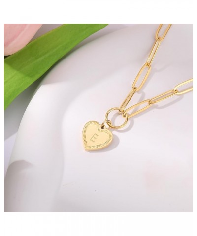 Gold A-Z Initial Necklace Heart Initial Pendant Necklaces Letter Choker Necklace For Women Girls Birthday Valentine's Day Mot...