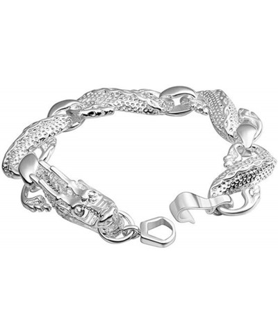 Fashion 925 Sterling Silver Antique Chinese Dragon Chic Bangle Bracelet Retro Classic Chain Bracelet Silver Chain Bracelet $1...