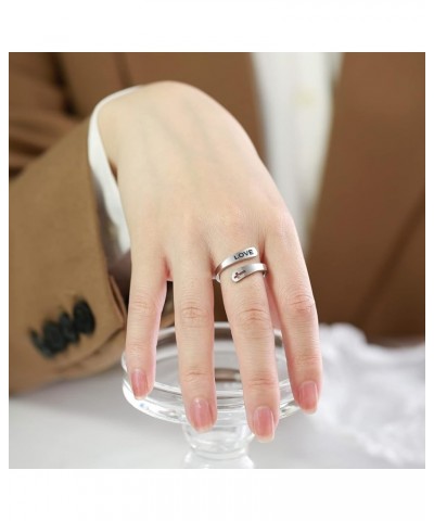 Stainless Steel Cross Statement Ring Faith Hope Love Christian Finger Open Rings for Women Girls Inspirational Jewelry Gifts ...