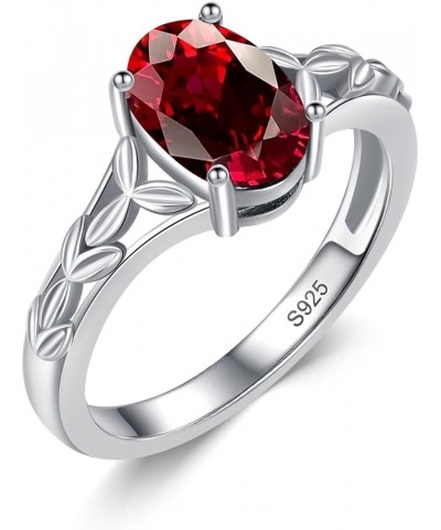 925 Sterling Silver Celtic Knot Ring 8x6 mm Oval Cut Gemstone Birthstone Engagement Ring for Women 10 01.Garnet $40.85 Rings