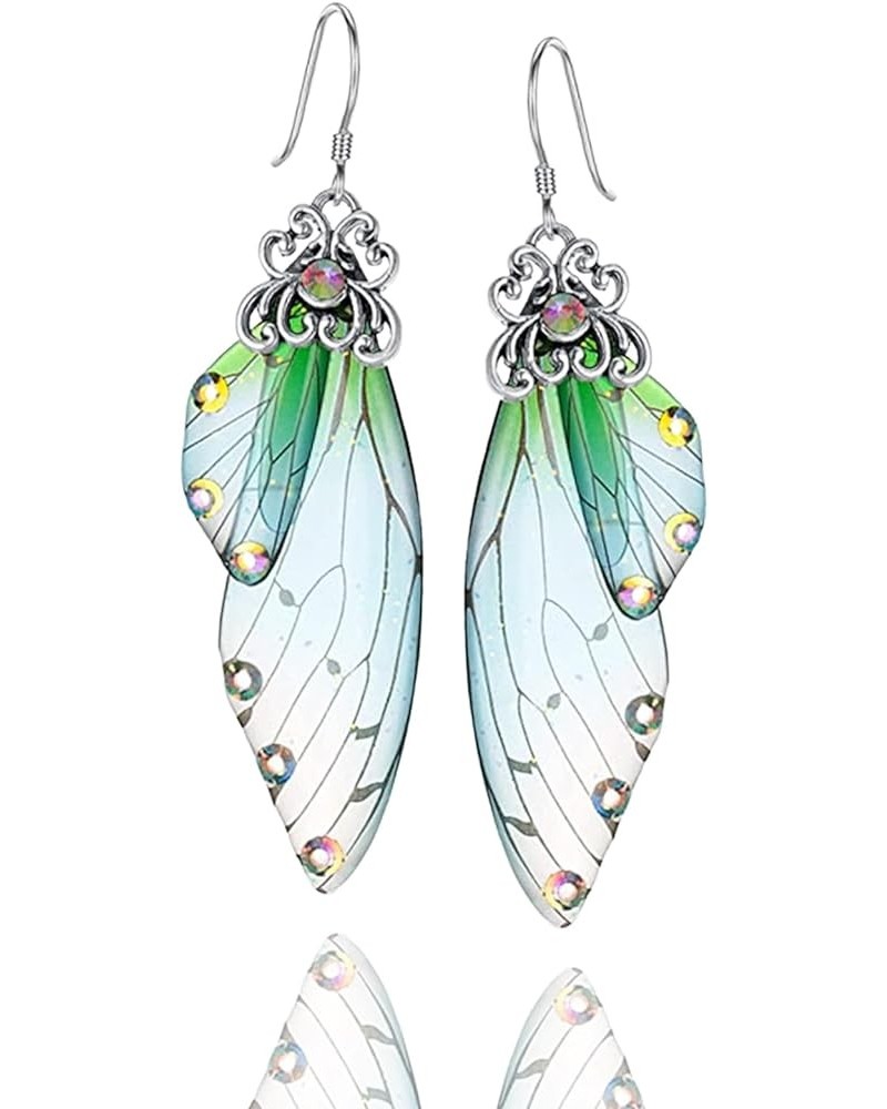 Cute Butterfly Drop Earrings Colorful Acrylic Resin Animal Sweet Butterfly Earrings Insect Wing Dangle Earring for Women Girl...