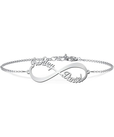 14K Gold Personalized Infinite Love Name Bracelet by JEWLR White Gold $85.20 Bracelets