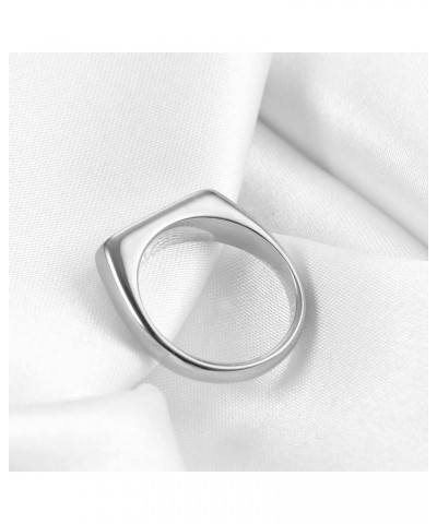 Signet Stainless Steel Band Ring18k Gold Plated Fashion Cute Stacking Wedding Engagement Fidget Ring fo Women Men Teen Girls,...