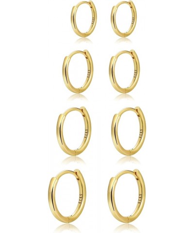 Small Gold Huggie Hoop Earrings Set for Women 14K Real Gold Plated Earrings Hypoallergenic for Sensitive Ears Cartilage Pierc...