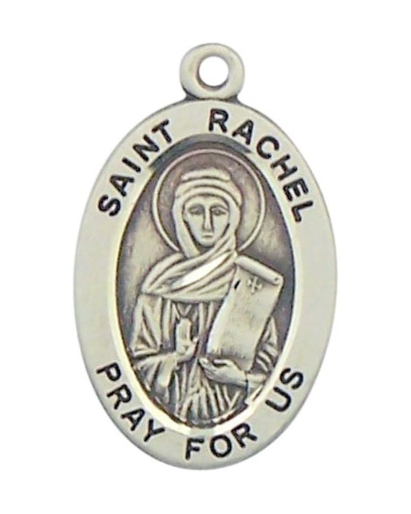 Sterling Silver Catholic Patron Saint Oval Medal Pendant, 7/8 Inch Saint Rachel $30.71 Pendants