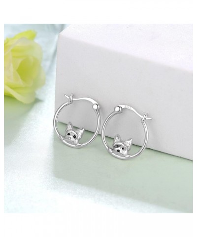 Dog Earrings Sterling Silver Yorkie/Schnauzer/Chihuahua Hoop Earrings Animal Dog Jewelry for Women Girls Yorkie $20.29 Earrings