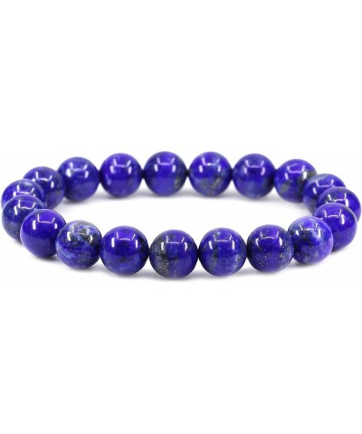 Gem Semi Precious Gemstones 10mm Round Beads Stone Crystal Stretch Bracelets Unisex Dyed Blue Lapis Crystal $16.79 Bracelets