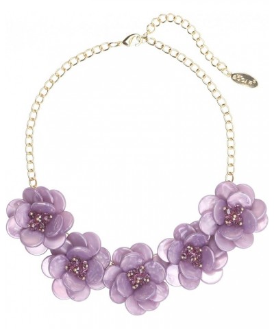 Statement Choker Flower Necklace for Women Collar Bib Costume Flower Jewelry Lavender $9.00 Necklaces