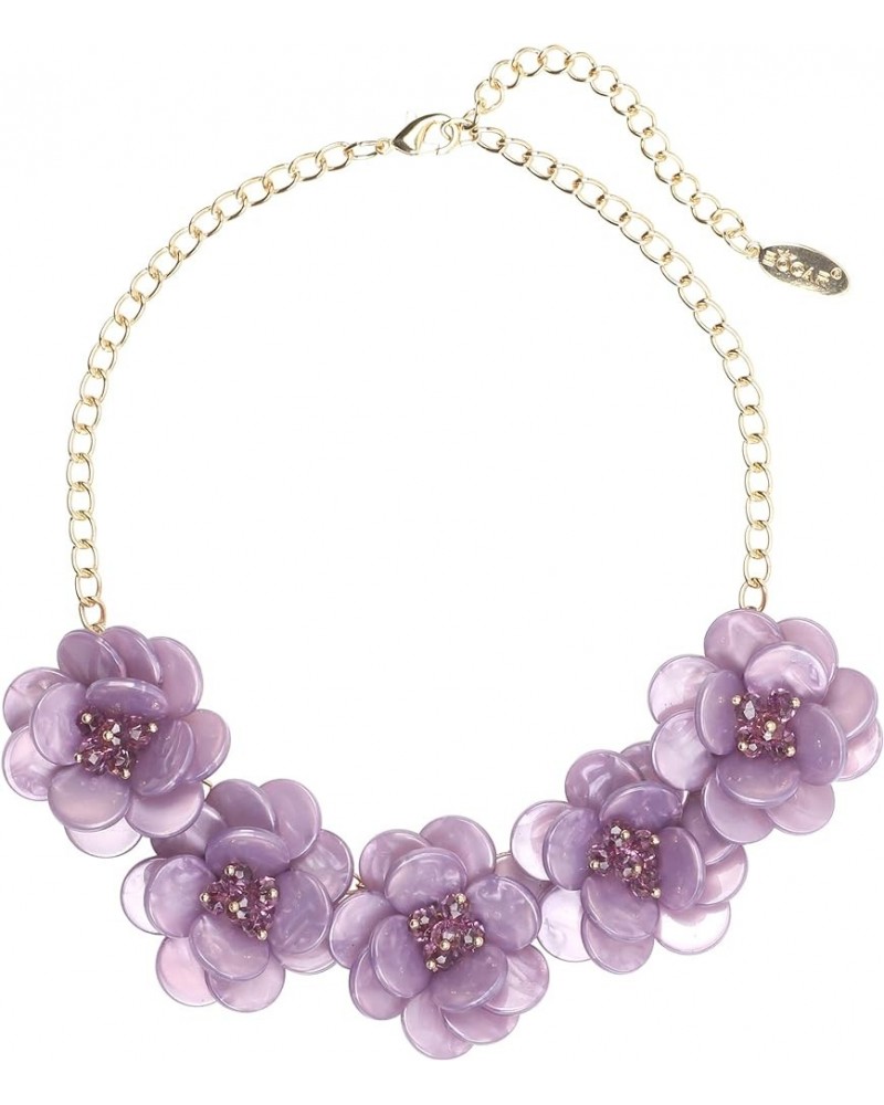 Statement Choker Flower Necklace for Women Collar Bib Costume Flower Jewelry Lavender $9.00 Necklaces