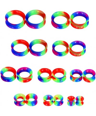 20Pcs Camouflage Silicone Ear Gauge Tunnels Stretching Kit Flesh Tunnels Expander Set 2g to 1" 6-25MM Rainbow $9.30 Body Jewelry