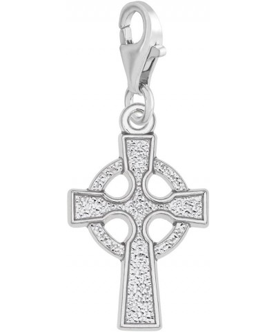 Celtic Cross Charm with Lobster Claw Clasp, Charms for Bracelets and Necklaces Sterling Silver $20.98 Bracelets