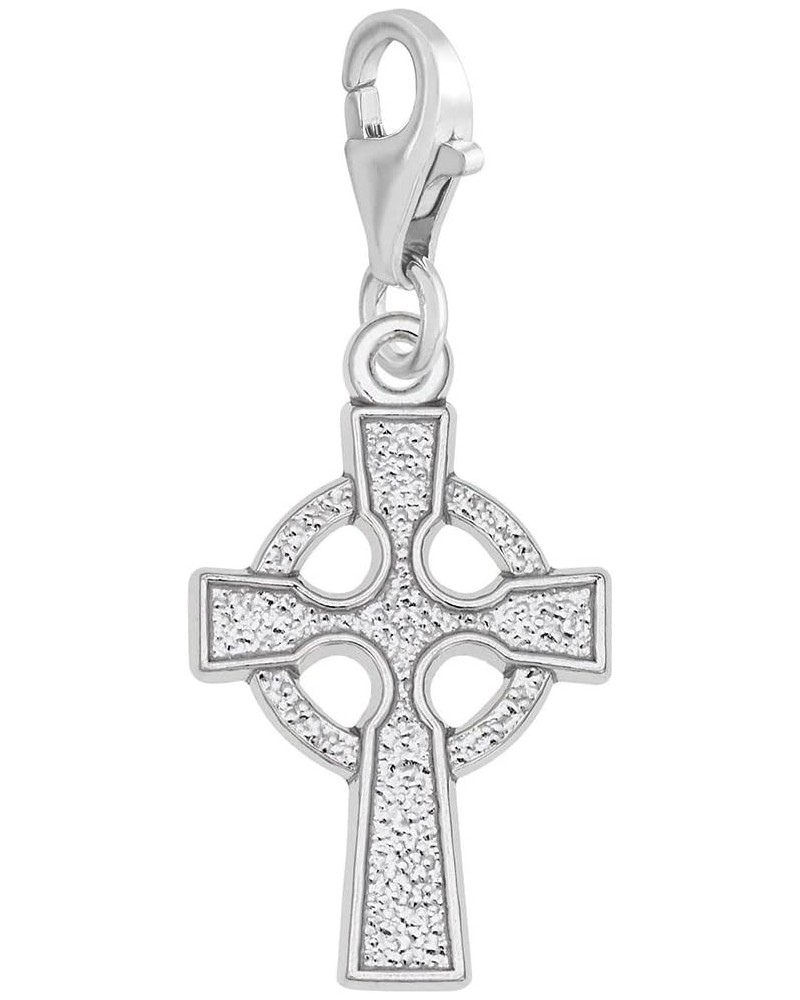 Celtic Cross Charm with Lobster Claw Clasp, Charms for Bracelets and Necklaces Sterling Silver $20.98 Bracelets