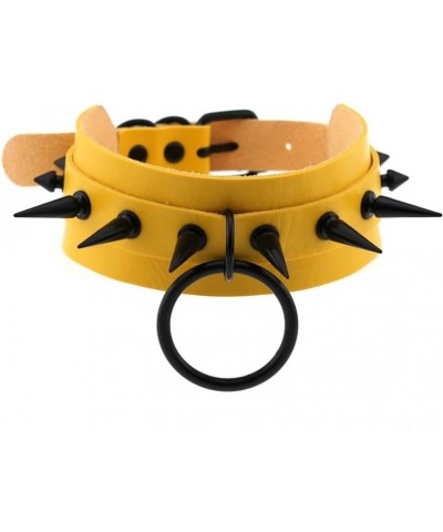 Women Rivet Punk Choker Necklace Handmade Adjustable Hip Hop Costume Cosplay Nightclub Spike Neck Collar Choker Yellow $9.85 ...