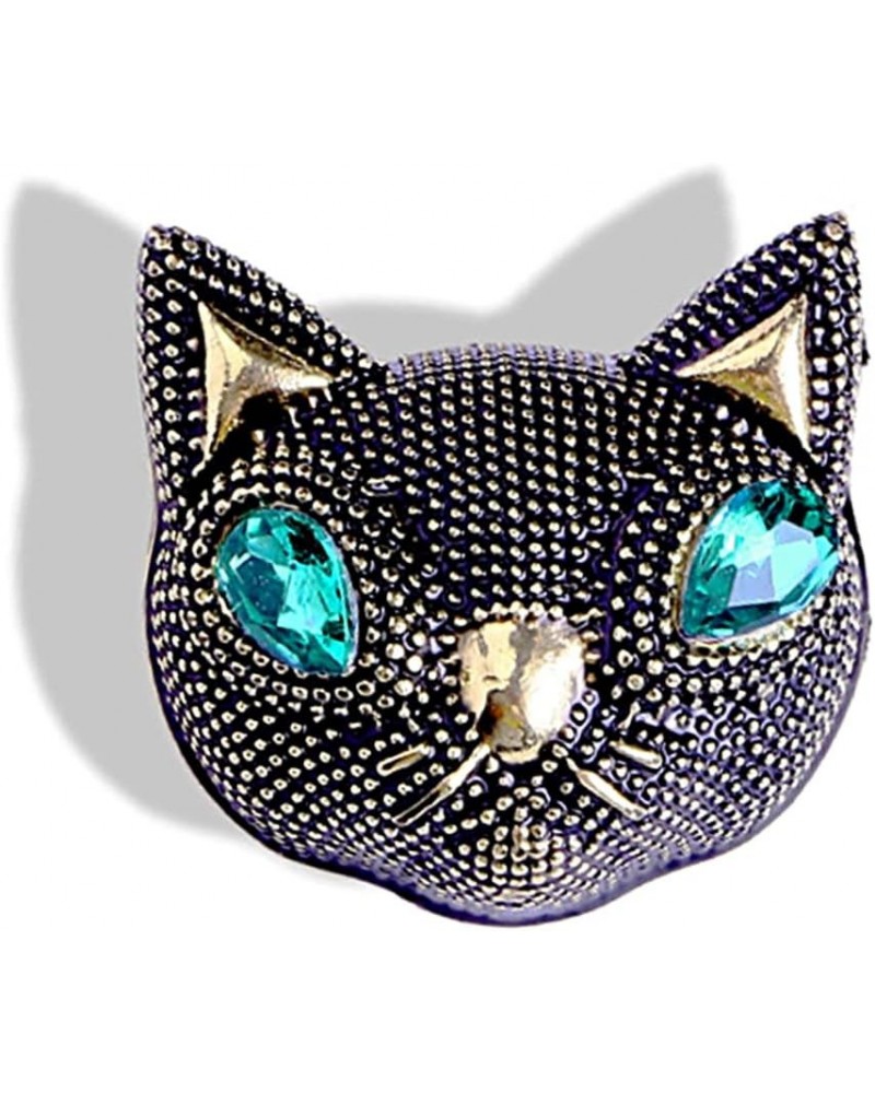 Vintage Small Cat Head Rhinestone Brooch Pin for Women Girl Fashion Cartoon Animal Lapel Pins Dress Accessories Delicacy Birt...