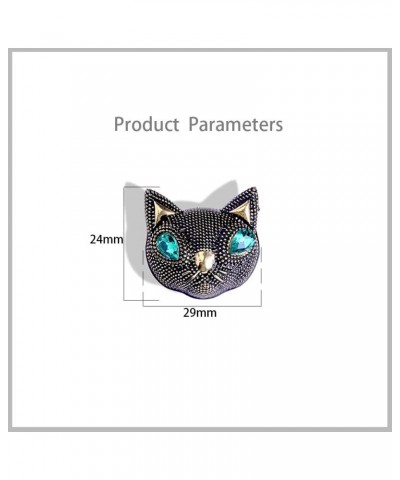 Vintage Small Cat Head Rhinestone Brooch Pin for Women Girl Fashion Cartoon Animal Lapel Pins Dress Accessories Delicacy Birt...