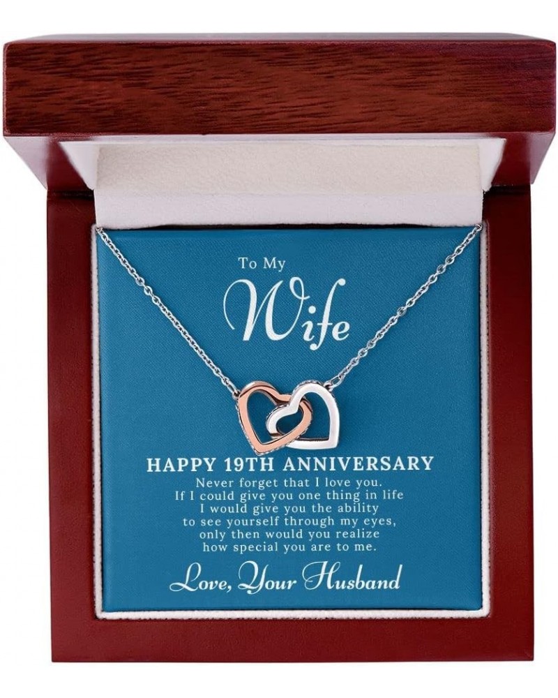 19th Anniversary Necklace Gift For Wife – 19 Year Wedding Jewelry Gift For Her – 19th Wedding Anniversary Wife Gift – 19 Year...