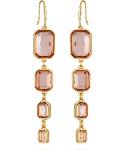 Women's Goldtone Drop Dangle Earrings with Emerald Glass Stones $16.66 Earrings