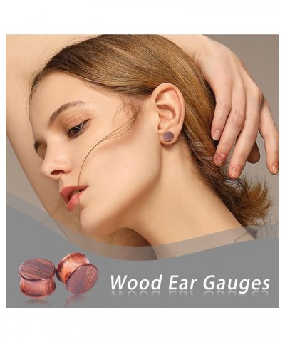 1Pair/2Pair Vintage Brown Natural Wood Double Flared Ear Tunnels Expander Plugs Stretcher 2Pair:00G-10mm $8.54 Body Jewelry