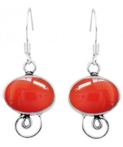 Gemstone Dangle Earrings For Women, Handmade Dangle Earrings For Women Carnelian $9.89 Earrings