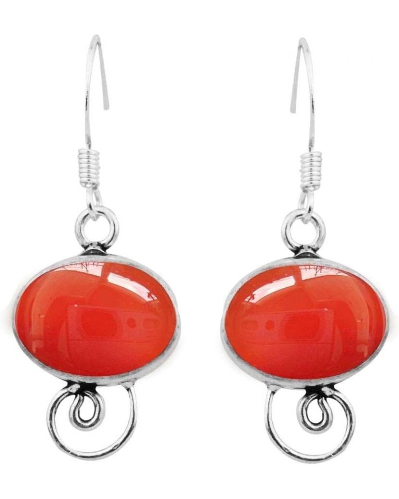 Gemstone Dangle Earrings For Women, Handmade Dangle Earrings For Women Carnelian $9.89 Earrings