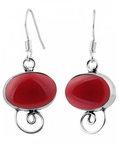 Gemstone Dangle Earrings For Women, Handmade Dangle Earrings For Women Carnelian $9.89 Earrings