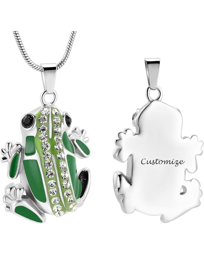 Cremation Jewelry Frog Shape Urn Necklace Ashes Keepsake Holder Memorial Urn Necklace Sweater Necklace Customize $11.27 Neckl...