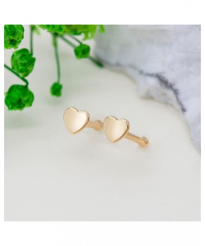 14k Gold Nose Ring Studs for Women Men, 22G/20G Nose Rings Yellow/White Gold Piercing Jewelry, Skin Safe, Hypoallergenic Gold...