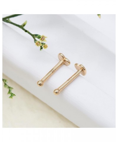 14k Gold Nose Ring Studs for Women Men, 22G/20G Nose Rings Yellow/White Gold Piercing Jewelry, Skin Safe, Hypoallergenic Gold...