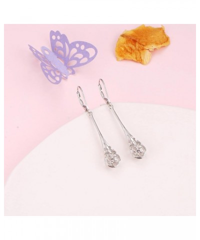 S925 Sterling Silver Vertical Drop Dangle Earrings Gift for Women Teenage Girls 04_Teardrop $16.52 Earrings