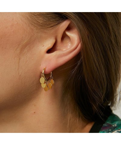 14K Yellow Gold Coin Cluster Drop Earrings, Hypoallergenic Fashion Earrings $10.53 Earrings