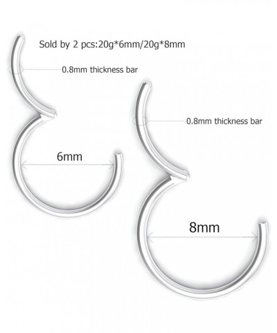 Hypoallergenic Nose Hoop Rings 20G/18G/16G/14G/12G/10G/8G/6G Steel Hinged Clicker Segment Gold/Rose Gold/Black/Pink Color Sil...