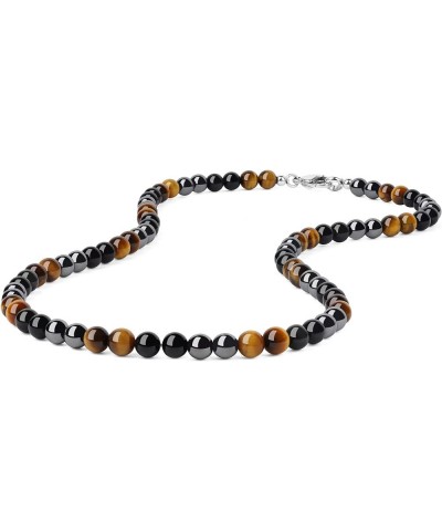 Gemstone Beaded Crystal Necklace for Men 20" 6mm $15.37 Necklaces