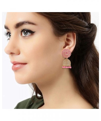 Ethnic Festive Wedding Party Wear Drop Dangle Earrings Indian Traditional Bollywood Fashion Jewelry for Women Pink 2 $13.72 E...