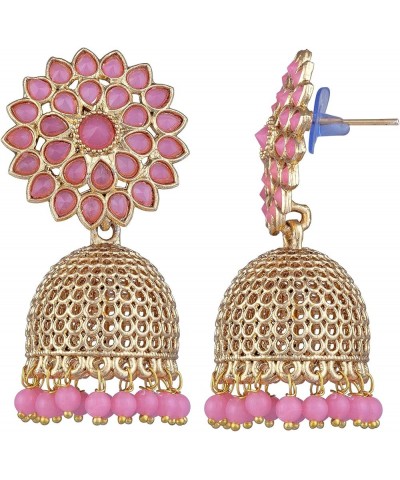 Ethnic Festive Wedding Party Wear Drop Dangle Earrings Indian Traditional Bollywood Fashion Jewelry for Women Pink 2 $13.72 E...