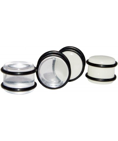 Clear/Transparent with Double Sided O-Ring Ear Plugs Retainer (1 Pair) 2g (6mm) $8.51 Body Jewelry