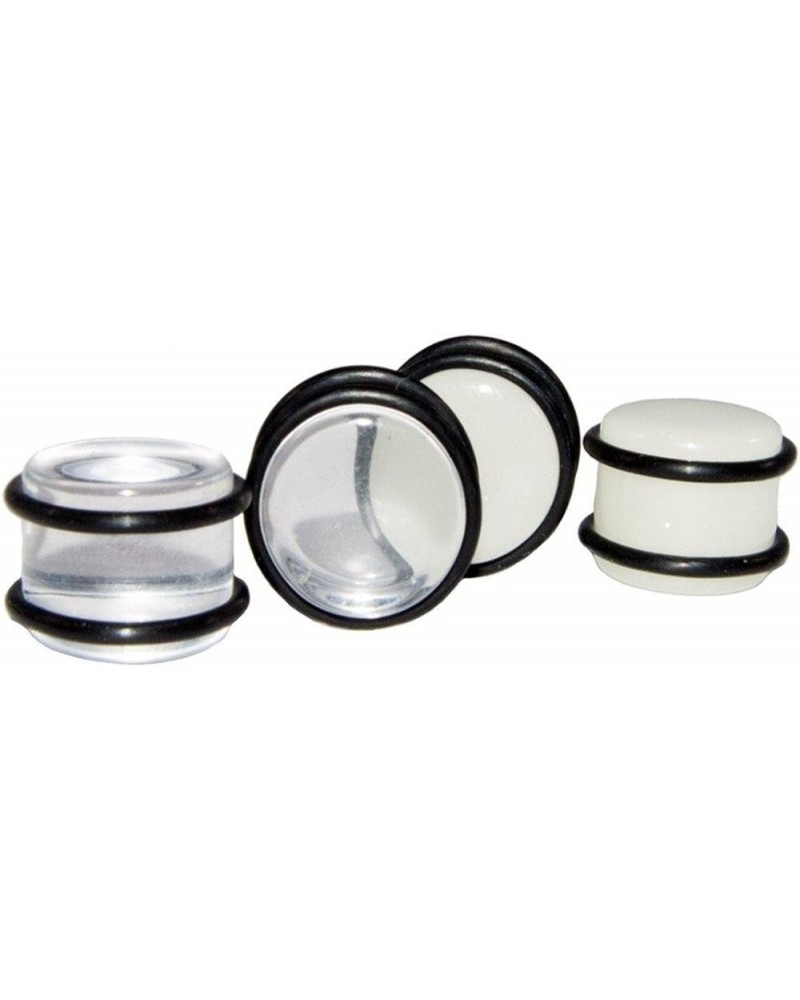 Clear/Transparent with Double Sided O-Ring Ear Plugs Retainer (1 Pair) 2g (6mm) $8.51 Body Jewelry