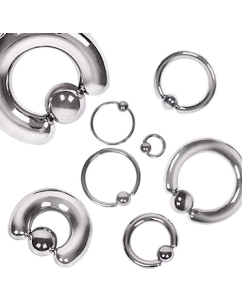 316L Surgical Steel Captive Bead Ring 12GA, Length: 3/8", Ball: 5mm $8.82 Body Jewelry