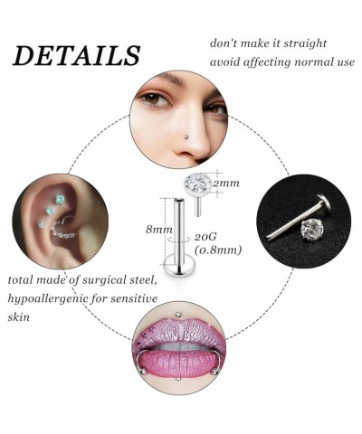 18G 20G Threadless Push in Nose Rings for Women 316L Surgical Stainless Steel L Shaped Nose Studs Screw Bone Nose Rings Pierc...