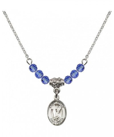 September Birth Month Bead Necklace with Catholic Patron Saint Petite Charm, 18 Inch Saint Helen $27.25 Necklaces