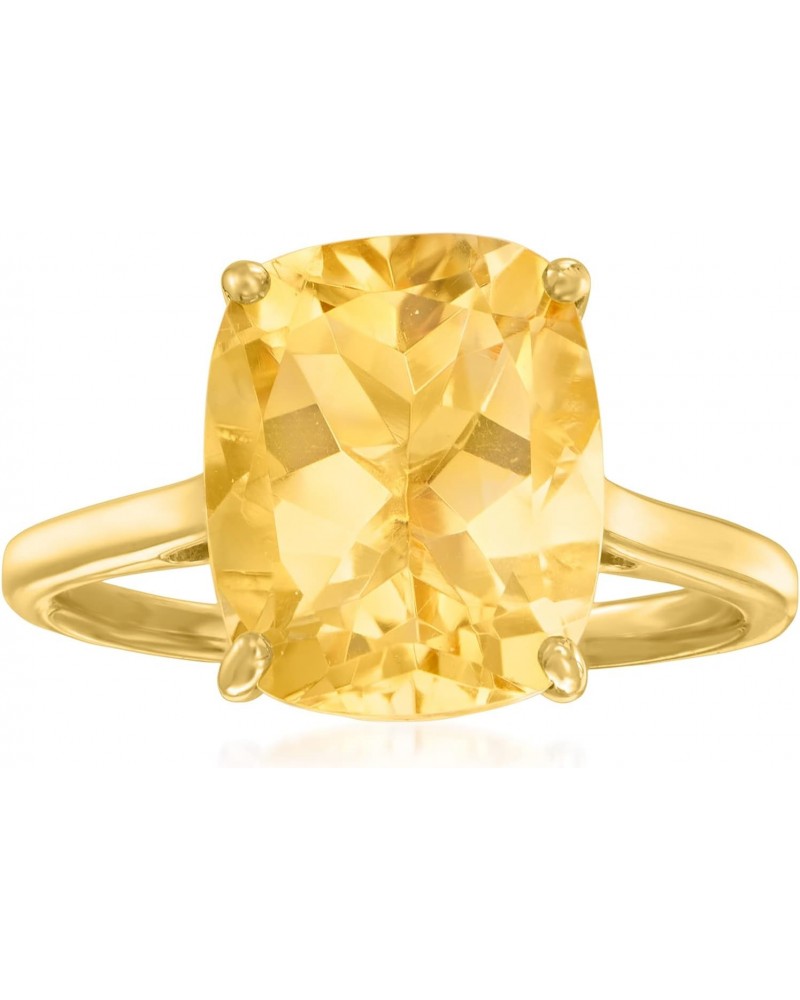 4.60 Carat Citrine Ring in 18kt Gold Over Sterling $90.00 Rings